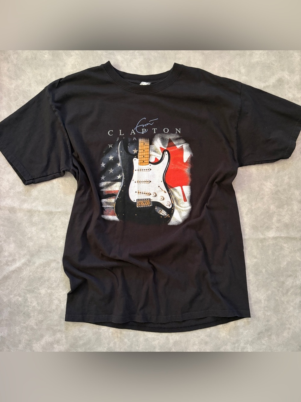Eric Clapton black oversized short sleeve band tee guitar graphic - Picture 3 of 8